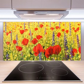 Sklenený obklad Do kuchyne Kvety rastlina príroda 120x60 cm