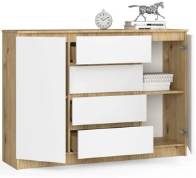 Komoda Inbia K 140 cm dub artisan/biela