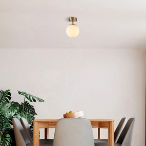 Stropné svietidlo v bielej a bronzovej farbe so skleneným tienidlom ø 15 cm Atmaca – Opviq lights