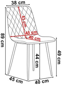 Jedálenská stolička DEXTER zamatová, granátová