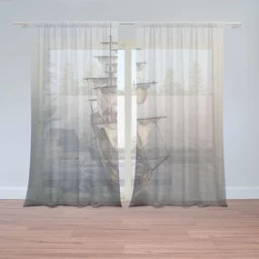 Sablio Záclony Plachetnica na pokojnom mori: 2ks 150x250cm