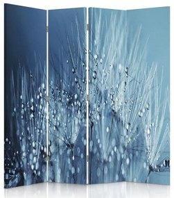 Ozdobný paraván Modrý vítr Bird - 145x170 cm, štvordielny, klasický paraván