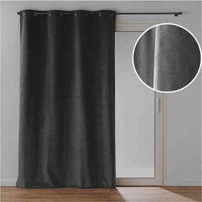 Antracitový zamatový záves 140x260 cm Olympe – douceur d'intérieur