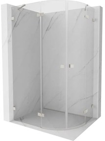 Mexen Lunar, polkruhový sprchový kút naklápací doľava 100 x 80 cm, 8mm číre sklo, oceľový profil, 833-100L-080P-97-00