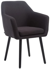 Jedálenská stolička Utrecht látka, nohy čierne - Čierna