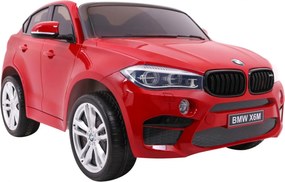 Ramiz Elektrické autíčko BMW X6M XXL pre 2 deti lakované červené SUV + diaľkové ovládanie + ekokoža