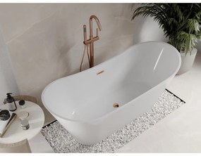 Mexen Celia, voľne stojaca vaňa 170 x 75 cm, biela, ružové zlato prepad, 52331707500-60