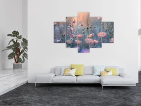 Obraz - Kvety v pastelových farbách (150x105 cm)
