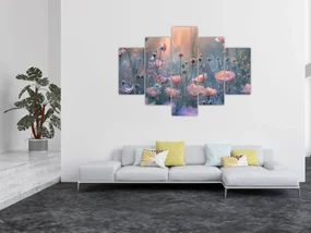 Obraz - Kvety v pastelových farbách (150x105 cm)