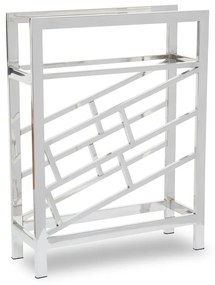 Kovový regál na víno v lesklo striebornej farbe na 12 fliaš Barolo – Premier Housewares