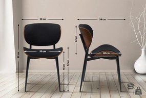 Stolička Enid - látka - Orech / Čierna