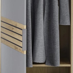 Predsieňová šatníková skriňa Milan, dub artisan/šedá