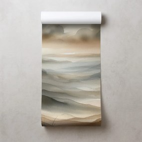 Tapeta akvarelová krajina v hmle