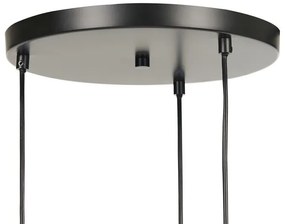 Sklenená závesná lampa s 3 svetlami sivá SHERRY Beliani