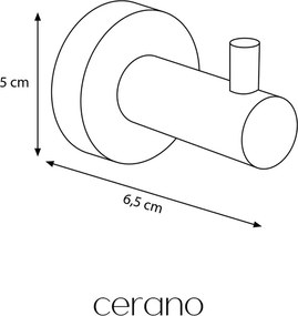 CERANO - Nástenný vešiak na uteráky Lineo - čierna matná, CER-CER-479527