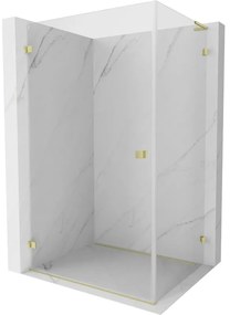 Mexen Lunar-B L, 1-krídlový sprchový kút, ľavý, 95 x 80 cm, 8mm číre sklo, zlatý matný profil, 832L-095-080-55-00-L