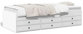 Denná posteľ so zásuvkami biela 90x200 cm kompozitné drevo 3280874