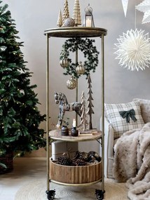 Latté mosadzný antik dekoračný vianočný stromček Willon - Ø 10*35 cm