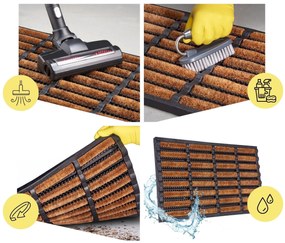 Hanse Home, Vonkajšie čistiaci rohožka Mix Mats Brushes 105647 Black Cocos – na von aj na doma, 40x60, hnedá, exteriér
