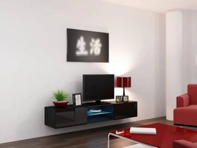 Televízny stolík Cama VIGO GLASS 180 čierny mat/čierny lesk