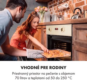 Klarstein Elizabeth, vstavaná rúra, retro dizajn, 6 funkcií, 50 – 250 °C, krémová