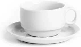Šálka VIENNA s podšálkou, biela 730962 230 ml