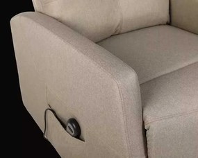 LuxuryForm DESIGN Elektricky polohovateľné televízne kreslo SEMIR - béžové