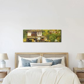 Obraz - Chalúpky v lete (s hodinami) (90x30 cm)