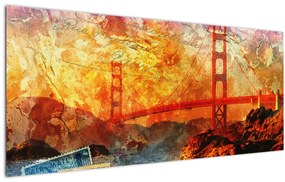 Obraz - Golden Gate, San Francisco, Kalifornia (120x50 cm)