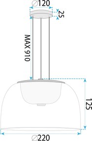Závesný LED luster APP1690-1PC B číry/neutrálna biela