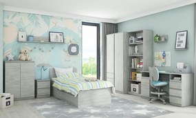 Šatníková skriňa Carlos, šedý beton, 100 cm