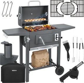 Záhradný gril s liatinovým roštom a príslušenstvom