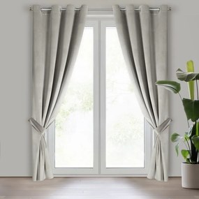 Dekorstudio Zamatový záves ANTARA na dekoračných kolieskach - sivý