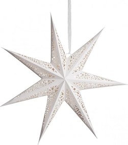 Vianočná papierová hviezda sedemcípa AUREVIA 60 cm, biela