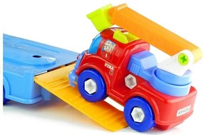 LEAN Toys Sada vozidiel: polícia, hasiči, odťahovka – na skrutkovanie a odskrutkovanie