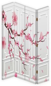 Ozdobný paraván Kvetoucí třešeň Japonsko - 145x170 cm, štvordielny, obojstranný paraván 360°