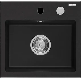 Mexen Milo granitový jednokomorový drez 435 x 410 mm, čierna - 6505441000-77
