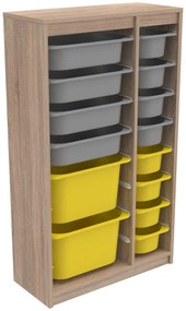 Organizér na hračky Dremonka 6 (dub sonoma + sivá + žltá). Akcia -22%. Vlastná spoľahlivá doprava až k Vám domov. 1124298
