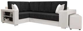 Rohová sedacia súprava Lush (čierna + biela) (L). Akcia -20%. Vlastná spoľahlivá doprava až k Vám domov. 1057224
