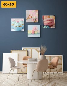 Set obrazov pastelové zákusky