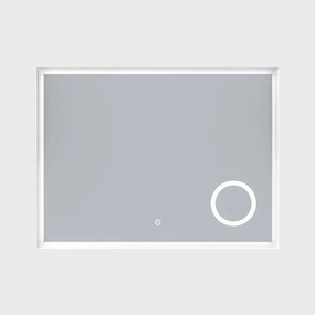 Erga Luna, LED zrkadlo 80x60cm s kozmetickým zrkadlom 3x zväčšenie, 2185 lm, 6500K, predné/zadné osvetlenie, ERG-V01-124-8060-00