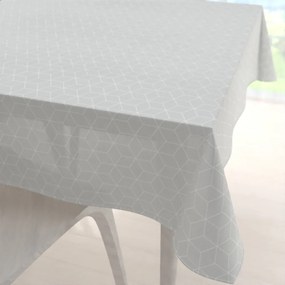 Biante Bavlnený štvorcový obrus Sandra SA-486 Svetlo sivý geometrický vzor 3D kocky 120x120 cm