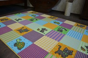Detský kusový koberec PETS modro-fialový