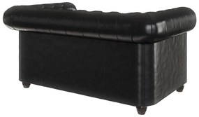 Čierna pohovka z imitácie kože 148 cm York - Ropez
