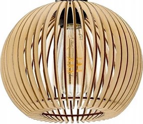 LED stropné závesné svietidlo biele drevené trámy 3xE27 Luster hustá guľa LUCA