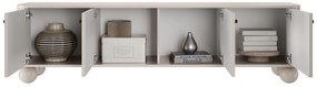 TV stolík Vespera 4D 187 cm - kašmírová / čierna / kašmírové nohy