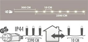 Svetelný reťaz 240 LED vonkajší/vnútorný 23,9 m, biela