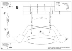 Stropné LED svietidlo Onyx 40, 1x LED 23w, 3000k, b