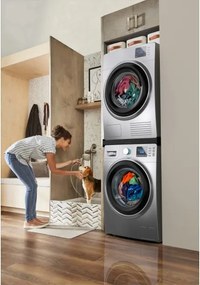 Meliconi 656138 - Stohovacia súprava pre práčku a sušičku 70 cm, čierna