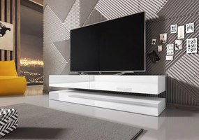 TV stolík Fly 140 cm biely mat/biely lesk